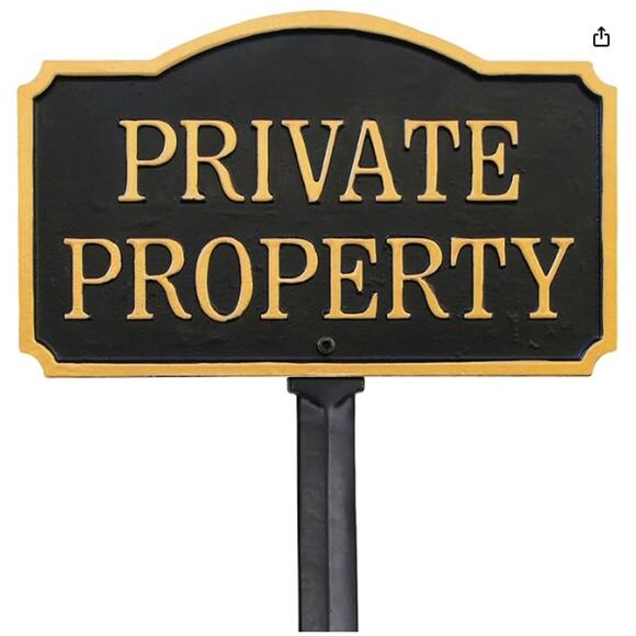 One “Private Property” GardenBoss Statement Plaque/Sign with 21 inch Lawn Stake - Picture 1 of 4